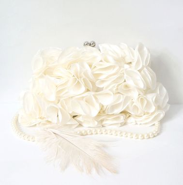 Custom Made Pale Ivory Avant-Garde Bridal Clutch Purse