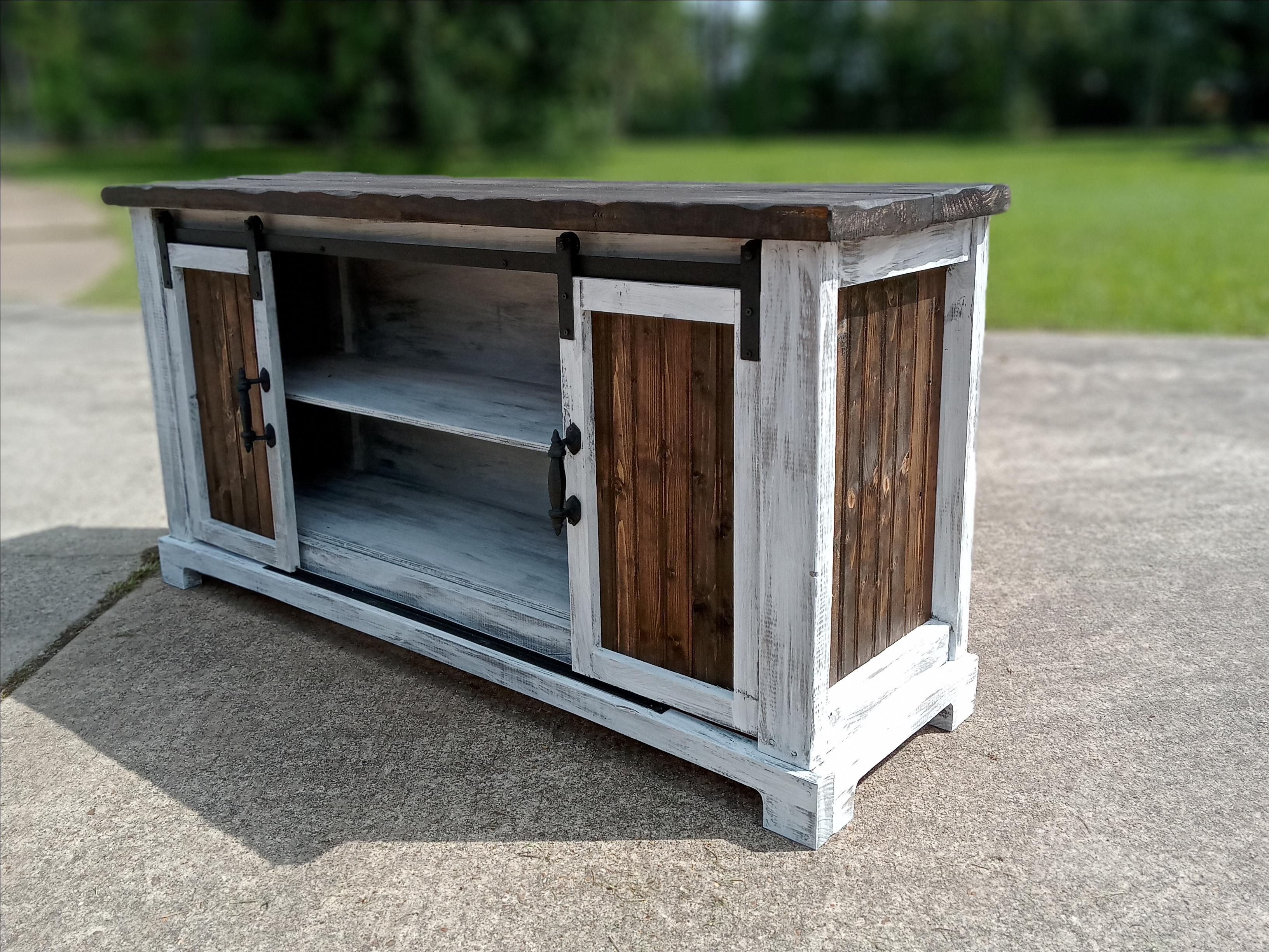 Buy Hand Crafted Handmade Tv Console Storage Sliding Doors Perfect For Tv Up To 8ft Long