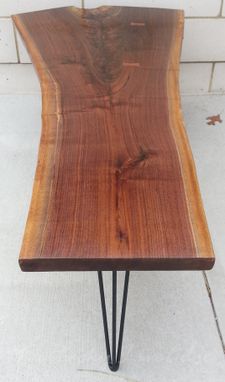 Custom Made Walnut Table- Modern Coffee Table- Live Edge Coffee Table- Contemporary- Industrial- Coffee Table