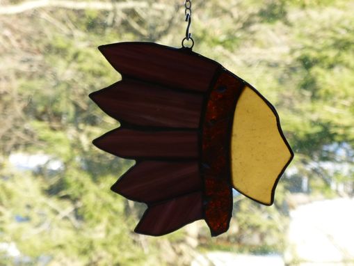 Custom Made Stained Glass Apache Indian Chief Head