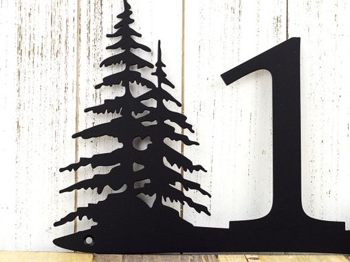 A Custom Rustic House Number Pine Trees Metal Sign Rustic House Number Pine Trees Metal Sign Numbers Address Plaque