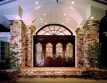 Hand Crafted 12 X 8 Mahogany Entry With Custom Glass Sidelights
