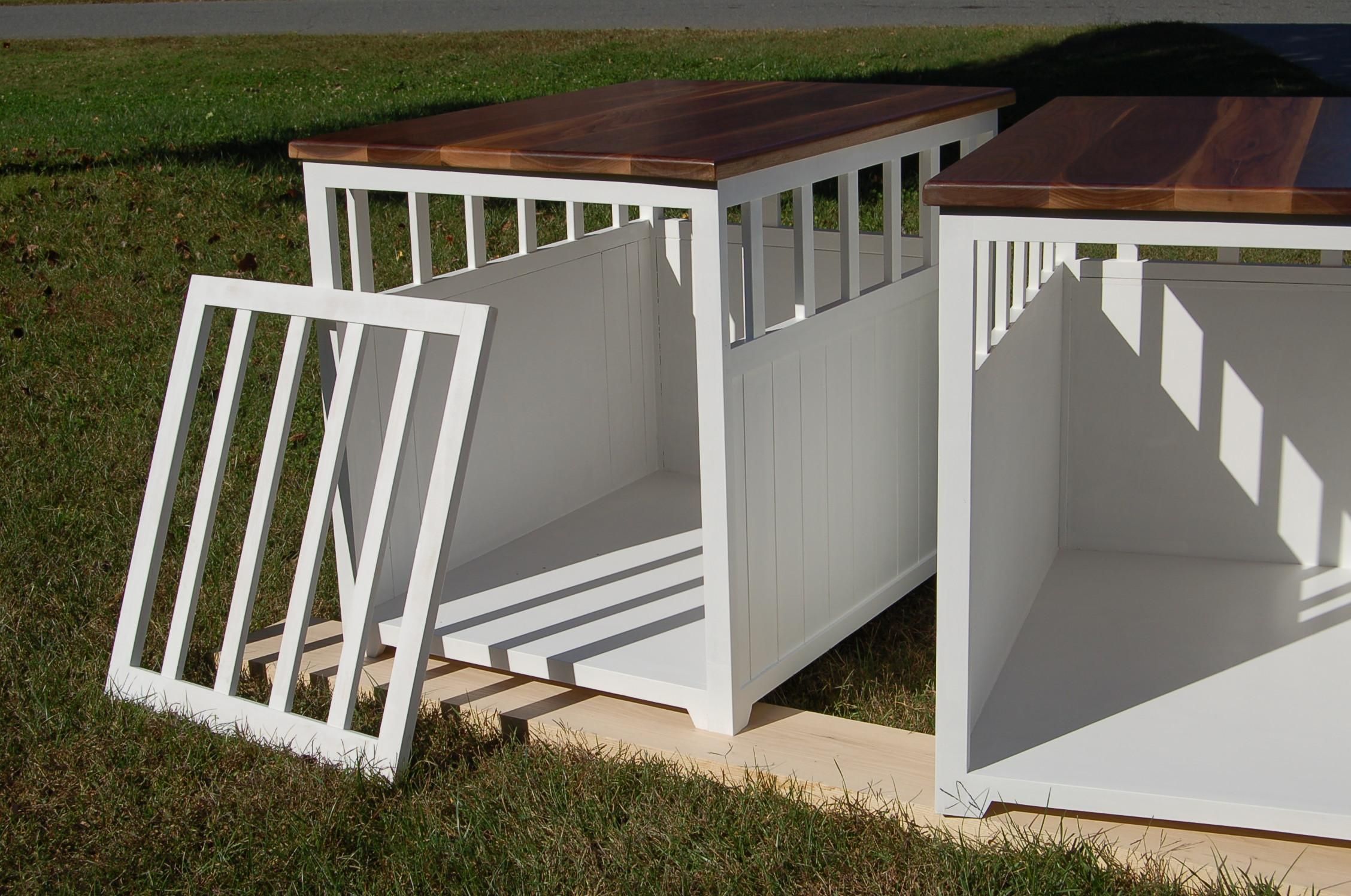 Hand Crafted End Table/Low Shelf To Be Placed Over Dog Crates by JHO