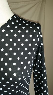 Custom Made Amazing Black And White Polka-Dot Printed Stretchy Sheath Dress