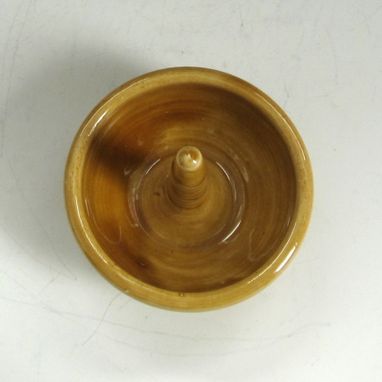 Custom Made Pottery Engagement Ring Holder In Golden Yellow