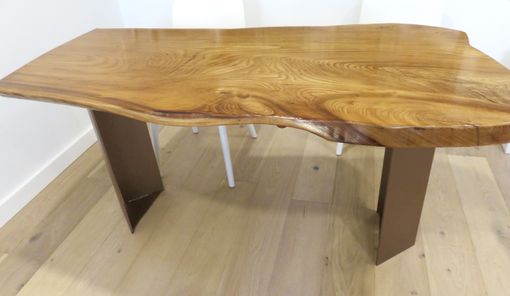 Custom Made Contemporary Wood And Steel Dining Table / Executive Desk