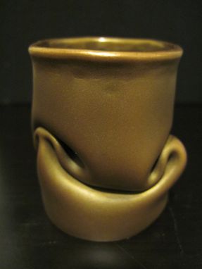 Custom Made Crushed Copper Candlestick Holder