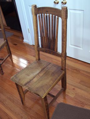 Custom Made Reclaimed Antique Barn Wood Rustic Spindle Back Chairs