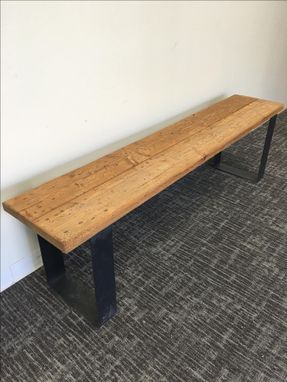 Custom Made #31 Remarkable Reclaimed Wood Bench With Hot Rolled Steel Legs