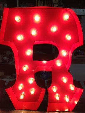 Custom Made Carnival Light Fixture Marquee Light Fixture Metal 24" Tall Letter For One Letter