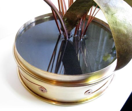 Custom Made Forever Spring- Ikebana Style Glass, Copper, And Brass Floral Arrangement