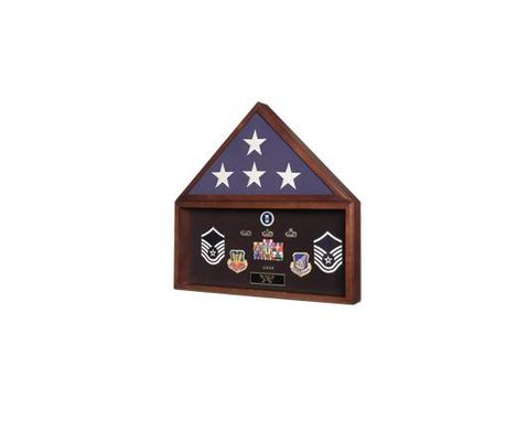 Custom Made Burial Flag Medal Display Case Ceremonial Flag Display