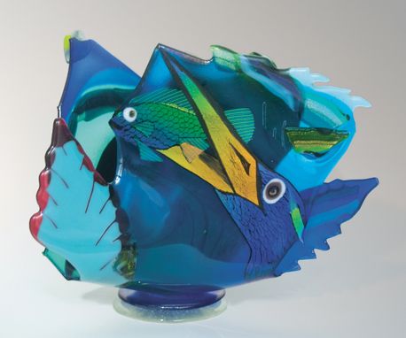 Custom Made Tri Heron Wave Vase