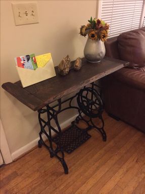 Custom Made Antique Sewing Table With Reclaimed Top
