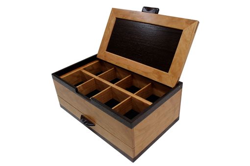 Custom Made Men's Watch & Pen Box | Solid Figured Cherry And Wenge