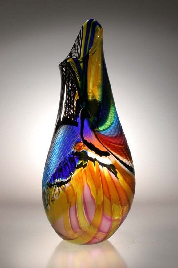 Art Glass 21st Century And New Missoni Modern Blown Encased Glass Vase Munimoro Gob Pe