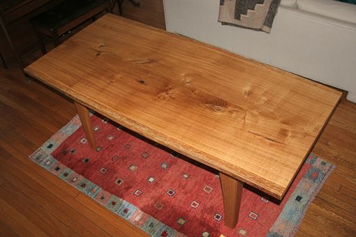 Custom Made Dining Table Of Distressed White Oak, Live Edge