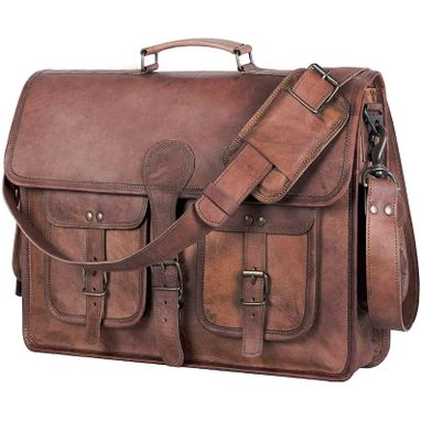 Computer Messenger Bag Shvigel Leather Laptop Bag Best Briefcase for Men and Women Satchel School Bag 