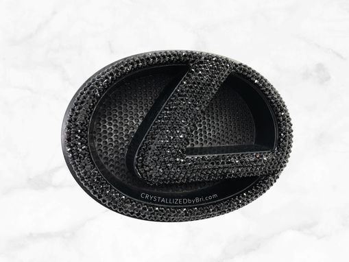 Custom Made Jet Black Lexus Crystallized Car Emblem Bling Genuine European Crystals Bedazzled Badges