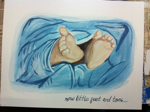 Custom Made New Baby Painting, Feet