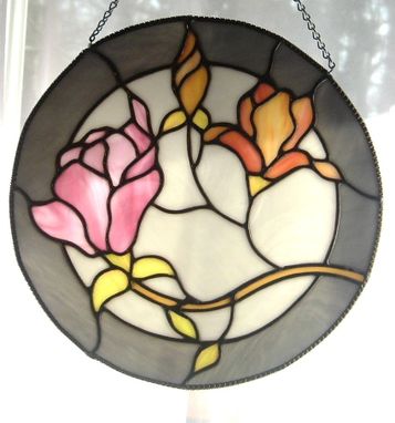 Custom Made Stained Glass Floral Round Window