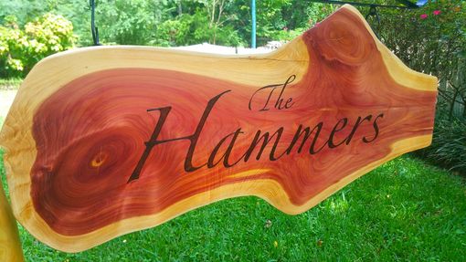 Custom Made Live Edge Hanging Sign And Post