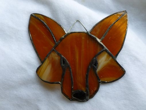 Custom Made Stained Glass Fox In Reddish Brown