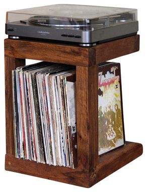 Custom Made Handcrafted Record Player Stand Made From Reclaimed Fishtail Oak