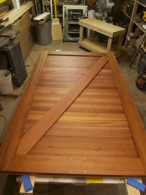 Custom Made Reclaimed Redwood Sliding Barn Door