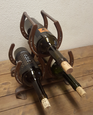 Custom Made Hand Crafted Horseshoe Wine Rack
