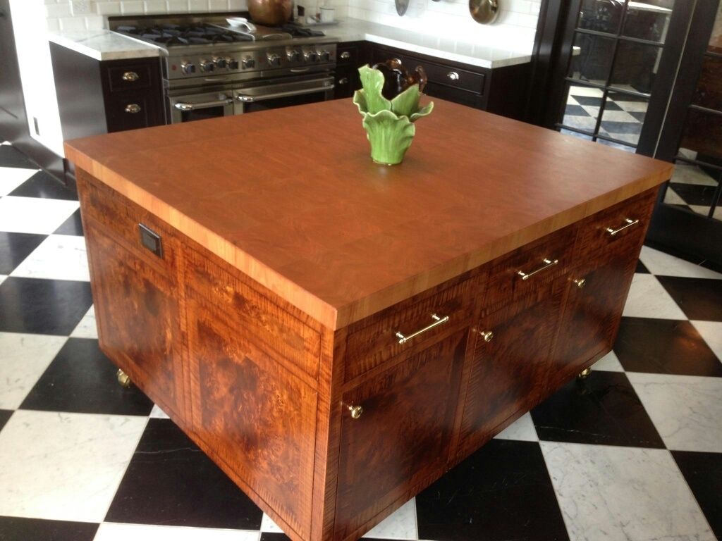 Hand Made Butcher Block Island Top End Grain Cherry by Green River