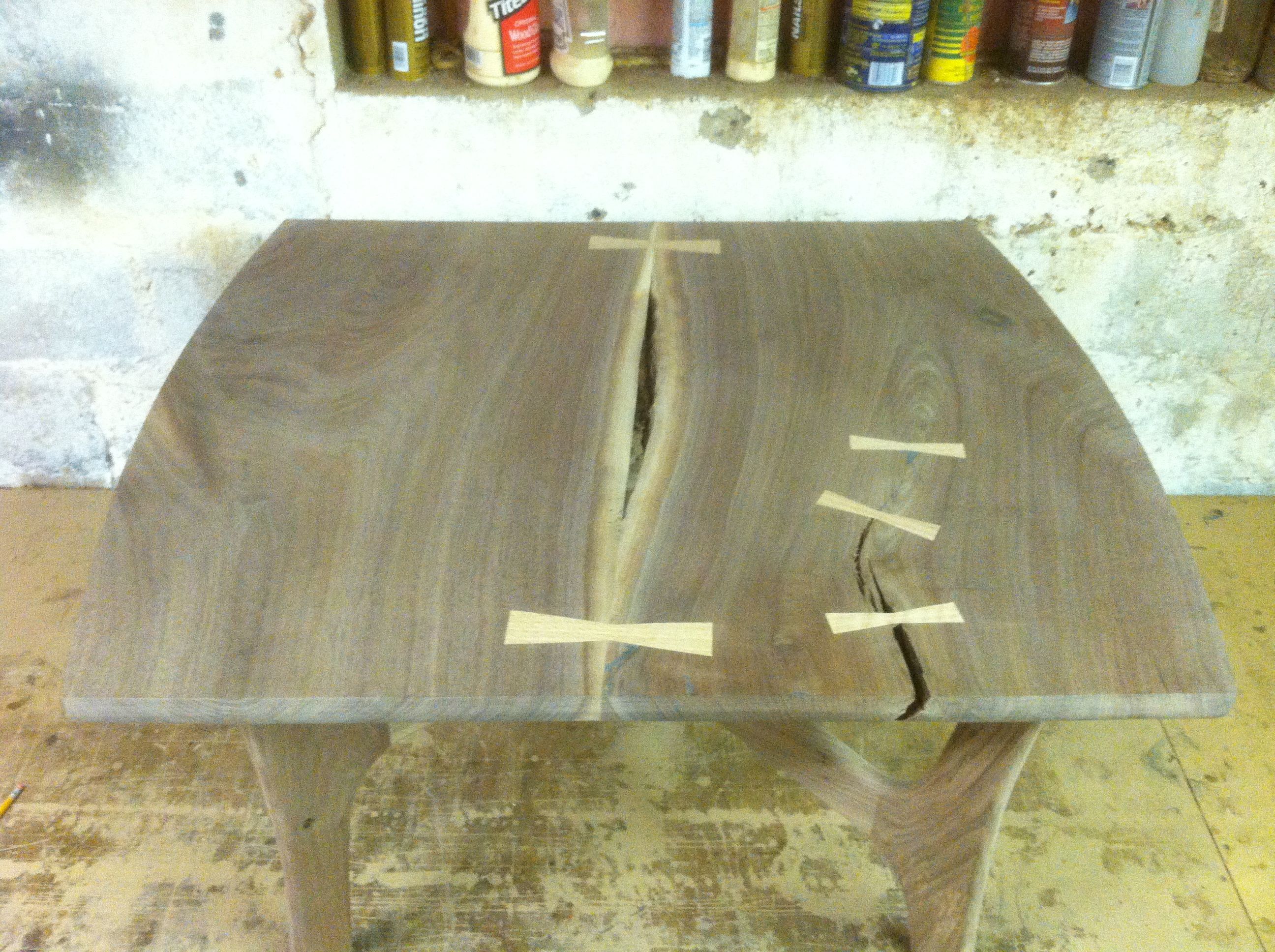 Custom Made Black Walnut Mid Century Modern Style Coffee Table by Don