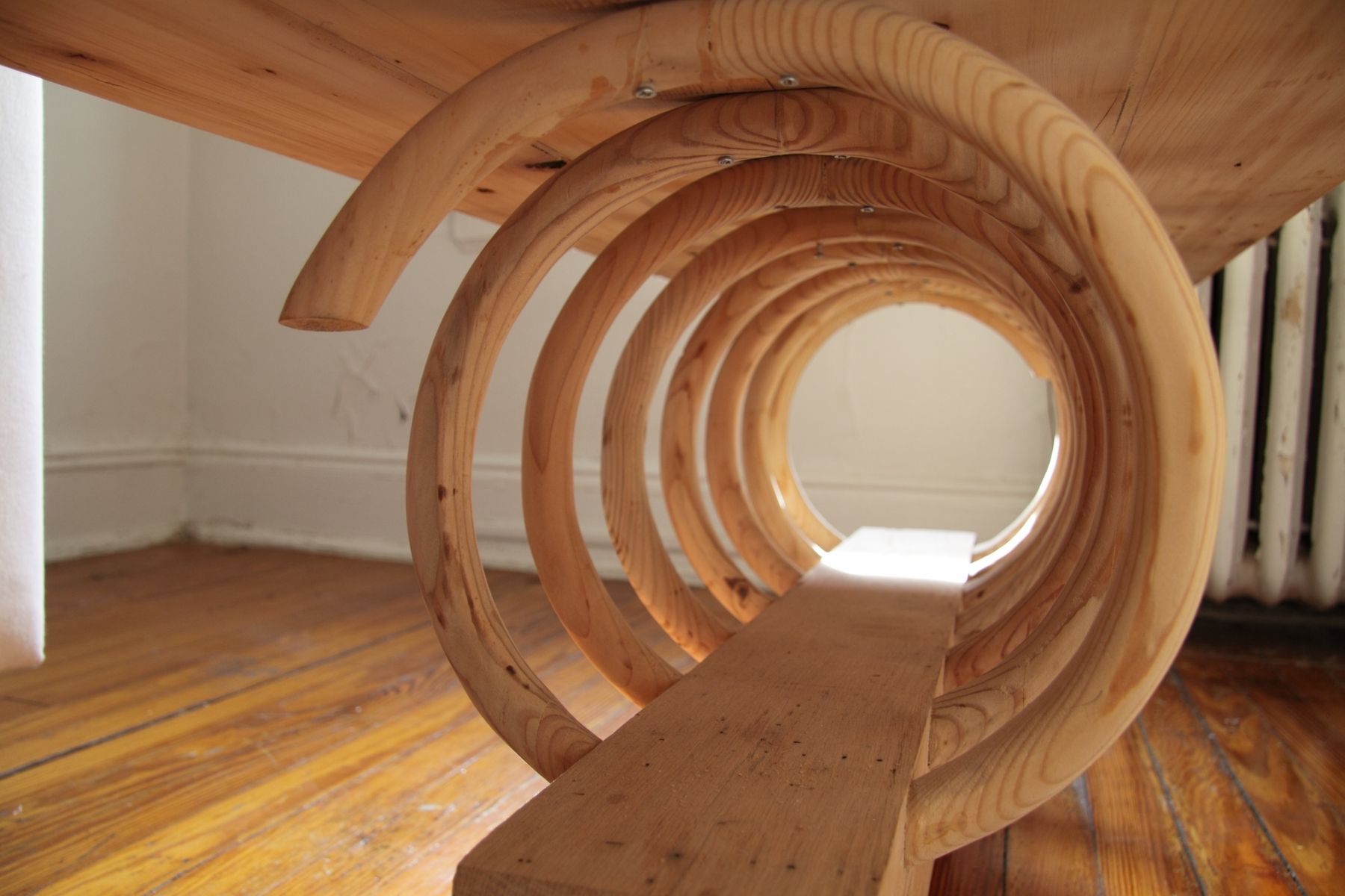 Custom Corkscrew Coffee Table by Chris Girard Art