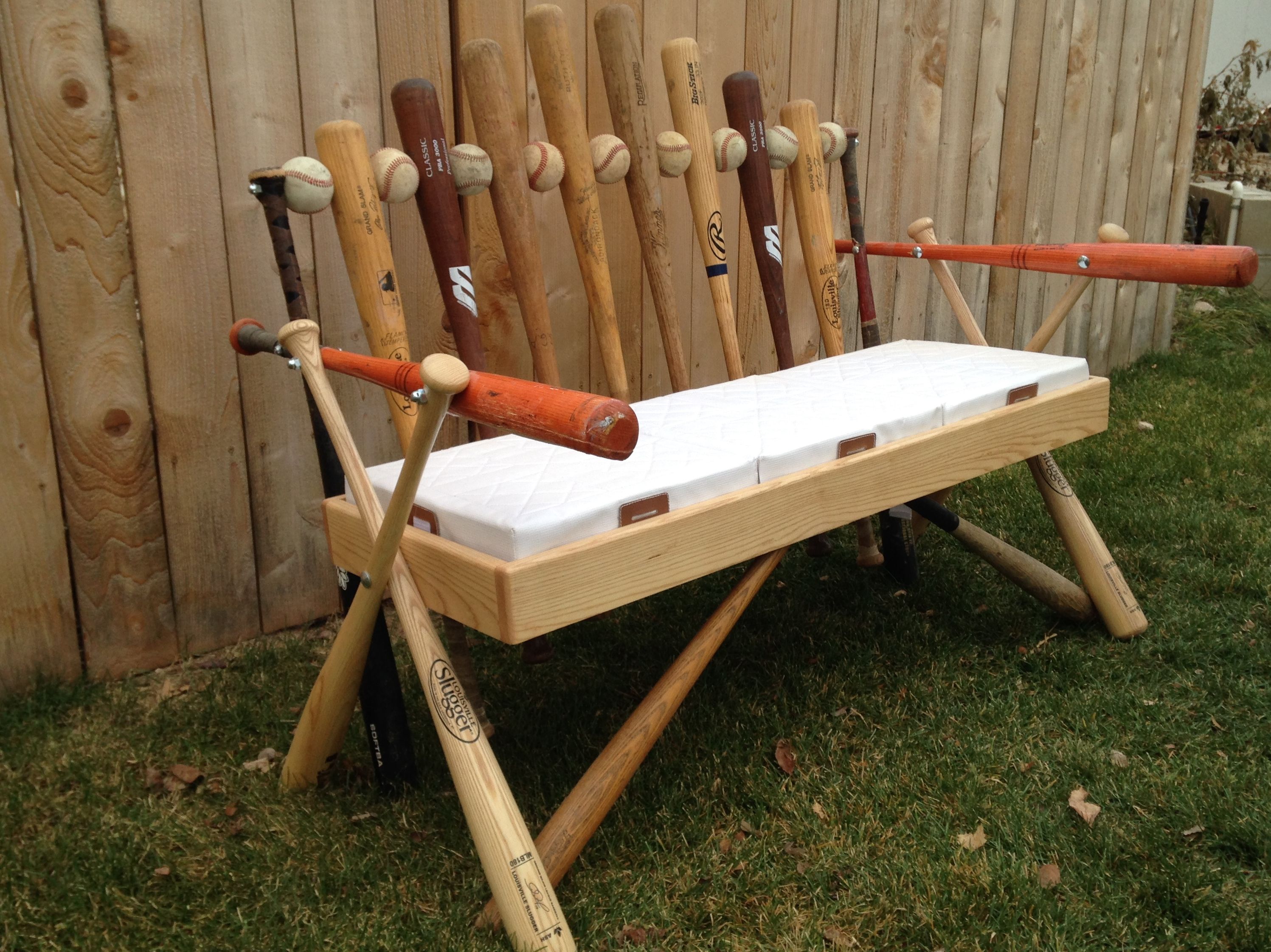 Hand Crafted Baseball Bat Bench by Rocky Mountain Woodworks ...