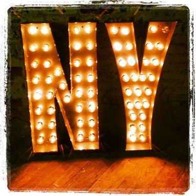Custom Made New York Marquee Letter Metal Letter Broadway Style 24 Inch Tall Letter