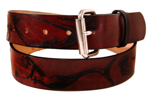 Custom Made Leather Belt- Mermaids And Sea Creatures