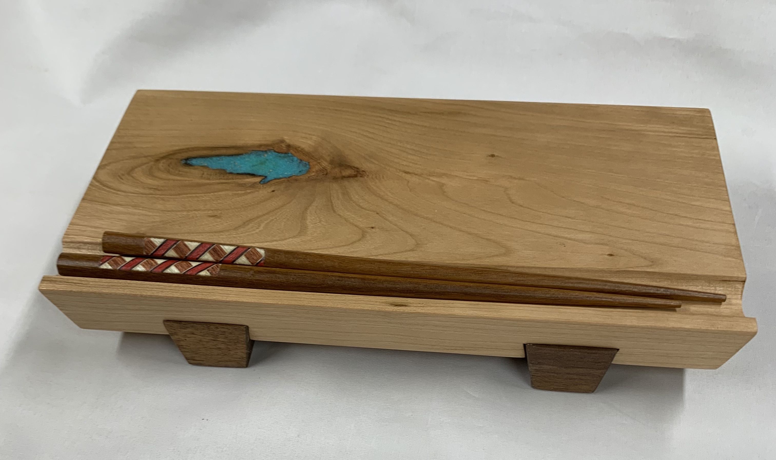 Custom Handcrafted Sushi Board, Serving Tray with Chop Stix