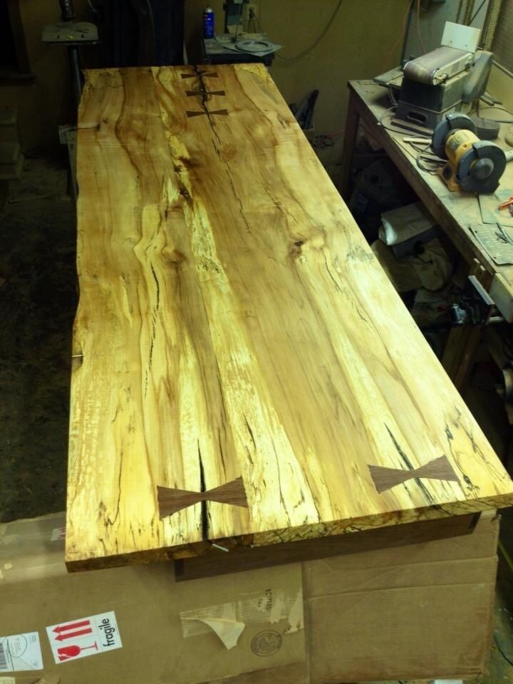 Hand Crafted Maple Slab Top Kitchen Island by Ackenpucky Creative, Llc ...