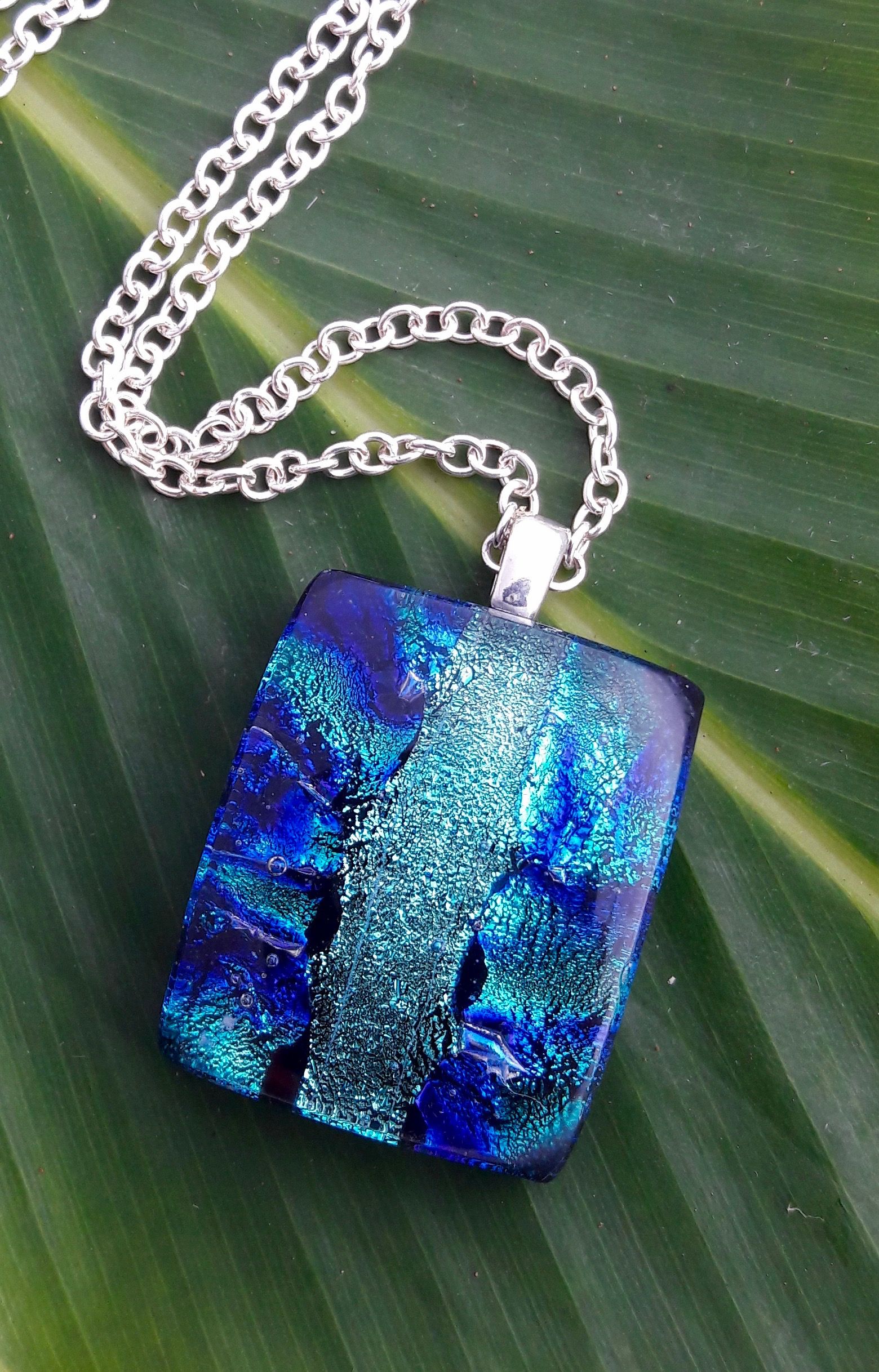 Buy Custom Fused Glass Pendant With Sterling Silver Bail And Chain