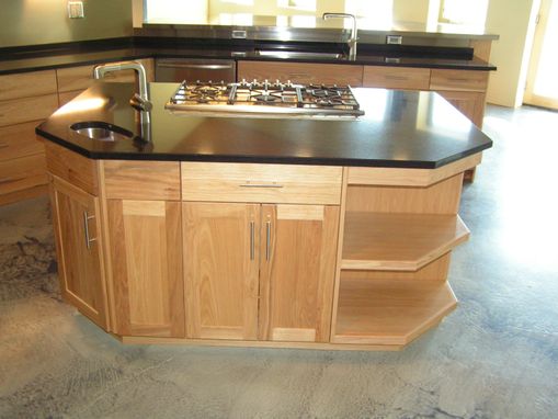 Custom Made Contemporary Brown Hickory Kitchen With Stainless Accents