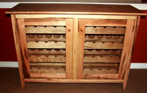 Custom Made 44 Bottle Maple Wine Cabinet