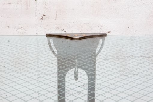 Custom Made Drafting Table Desk -  Glass, Steel, Wood, Brass