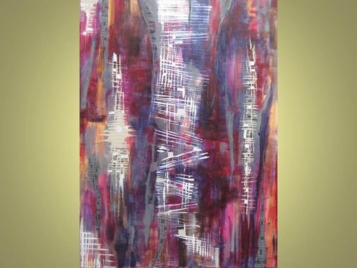 Custom Made 25% Off Sale-Original Painting Modern Abstract 24"X36" Title-Interwoven Pink Purple Grey Beige