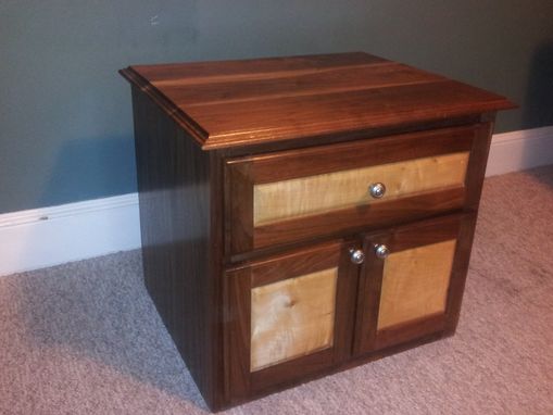 Custom Made Walnut And Tiger Maple End Table