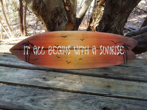 Custom Made Airbrushed Sunrise Mini Surfboard Add A Quote