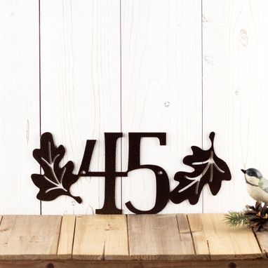 Custom Made House Numbers Sign, Metal Sign Outdoors, Address Numbers, Leaf Metal Wall Art