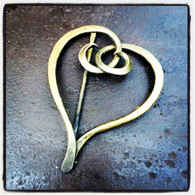 Custom Made Hand Forged Iron Heart Buckle W/Brass Wedding Apparel