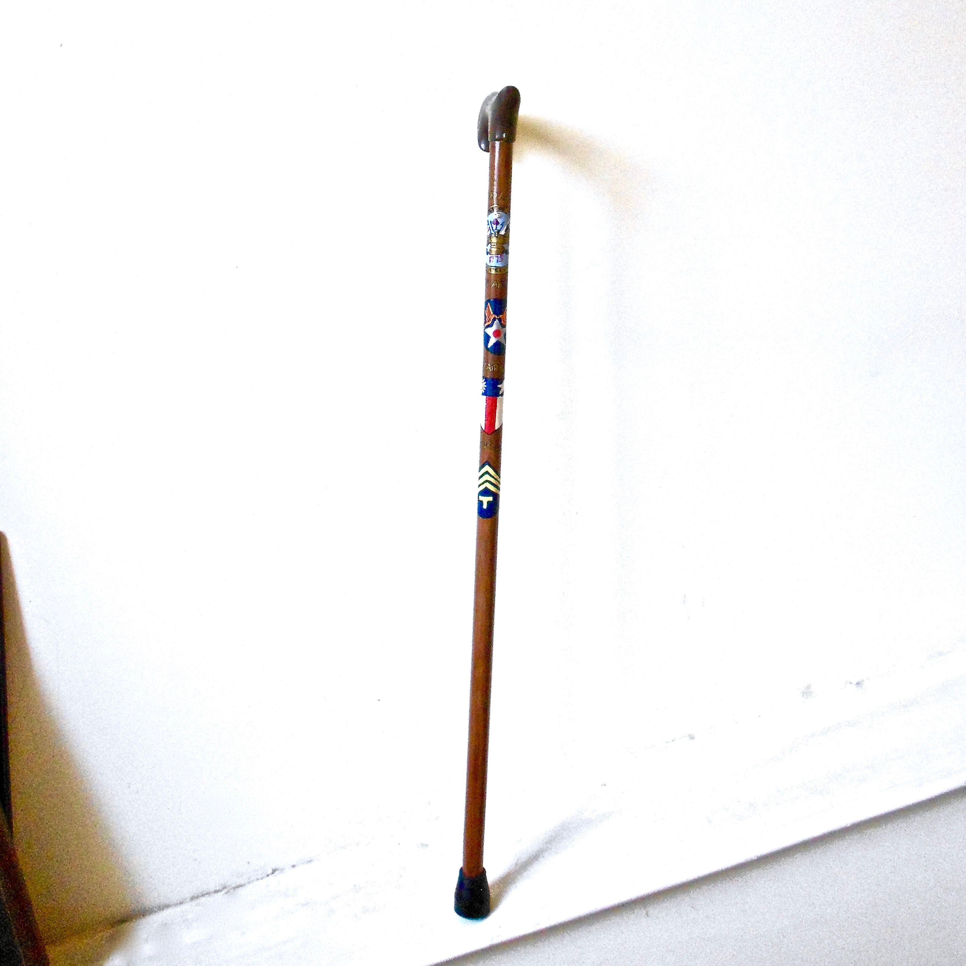 Hand Crafted Military Customized Hand Painted Walking Stick by Leaning