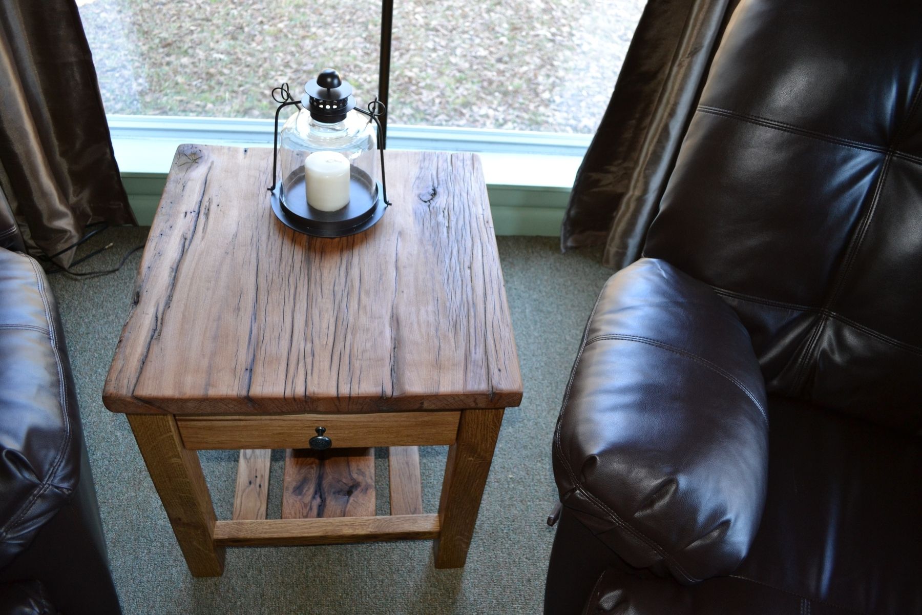 Hand Crafted Reclaimed Barnwood Side Table by Feicht & Co