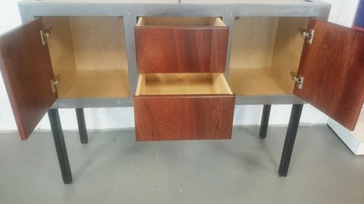 Custom Made Blood Wood With Metal Sideboard